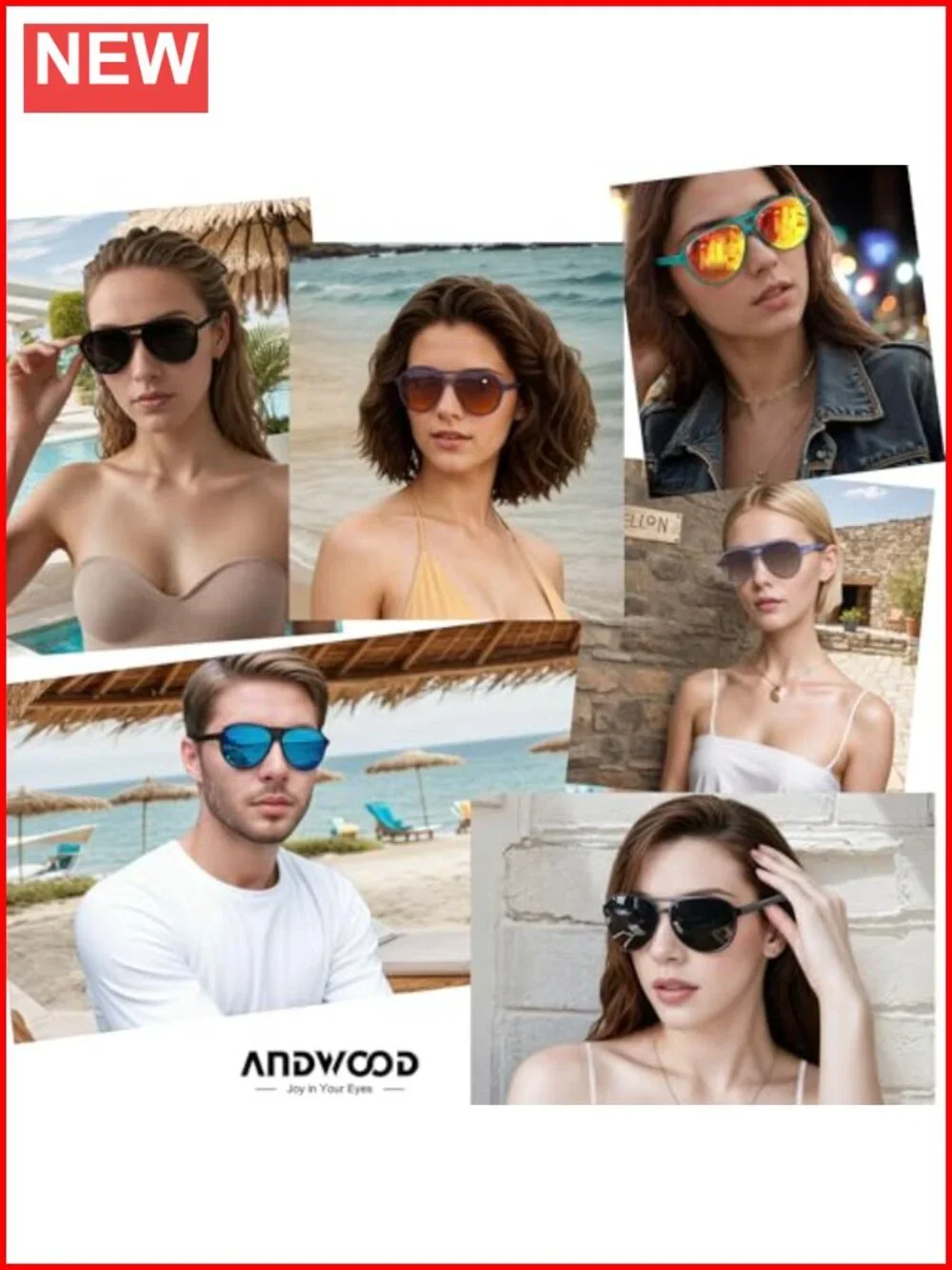 Retro Polarized Aviator Sunglasses, UV400, Square Frame, Unisex